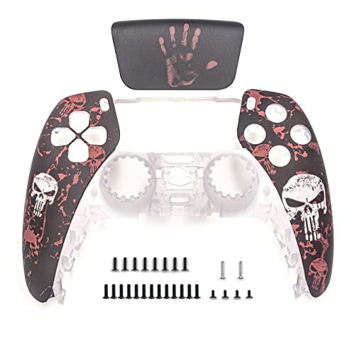 Replacement Shell Touchpad Front Housing Shell kit for PS5 Controller Custom DIY - Touch Pad Cover Faceplate for PS5 Controller (Skeleton（with free light for mod ))