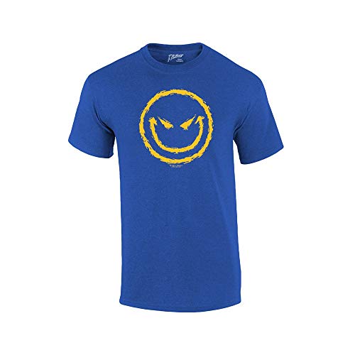 Evil Smiling Face with Yellow Devilish Smile Cool Retro Sarcastic Grin Funny Novelty T-Shirt-Antiqueroyal-XXL