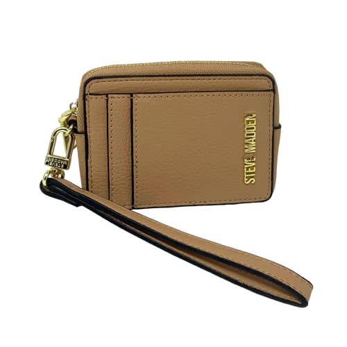 Steve Madden Bpipper Zip Around Card Case Wristlet (Camel)