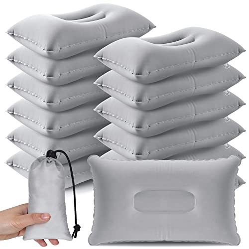 Qunclay 12 Pack Inflatable Camping Pillow with Storage Bags Ultralight Compressible Inflatable Pillow Blow up Compact Camping Travel Pillow for Backpacking Sleeping Summer Hiking Camp