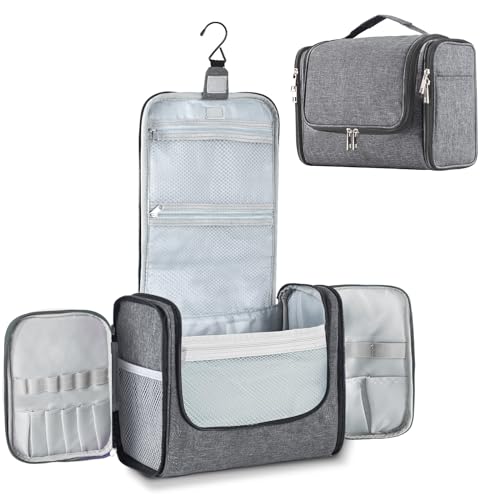 Buruis Large Capacity Toiletry Bag for Women and Men, Hanging Toiletry Organizer, Water-Resistant Dopp Kit, Shaving Bag for Full Sized Toiletries, Travel Essentials
