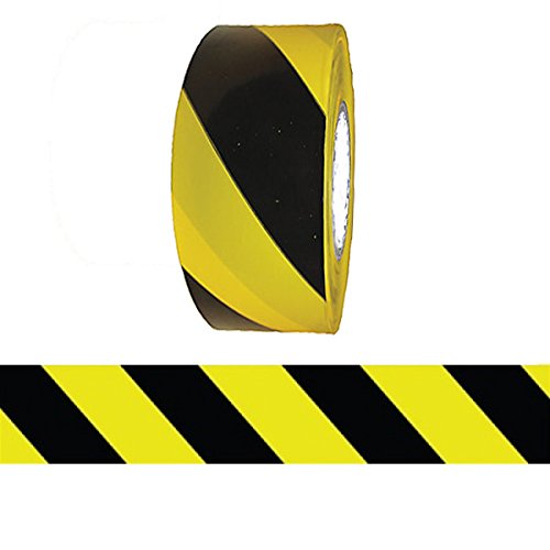 Barricade Tape Yellow & Black Stripe 3 in x 1000 ft Non Adhesive 3 mil (8 Roll Case)