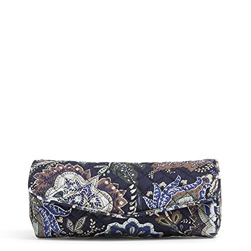 Vera Bradley Women's Cotton on a Roll Makeup Brush & Pencil Case, Java Navy Camo - Recycled Cotton, One Size