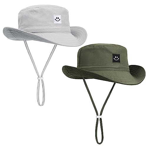 Baby Sun Hat, Newborn Toddler Foldable Beach Hat UPF 50+ Sun Protection Bucket Hat for Boys Girls Adjustable Cap (0-6 Months)