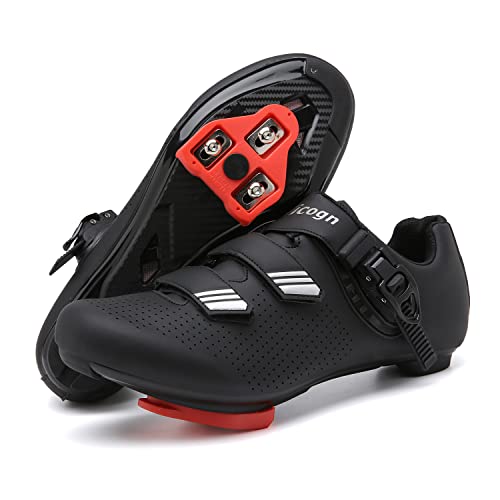 Vicogn Indoor Cycling Shoes for Men Women Compatible with Peloton Bike Pre-Installed with Look Delta Cleats Outdoor Road Biking (Silver,US 5) 38