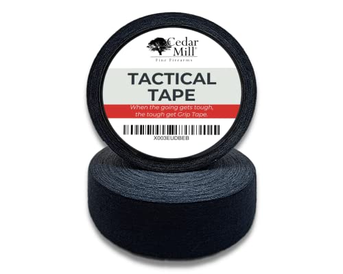 Magazine Protective Black Tactical Tape 1 Inch x 21.87 Yards - Water Resistant Grip Gun Wrap to Improve Handles, Non-Adhesive Multipurpose Military Tape for Guns, Rifle, and Shotgun - 2-pack
