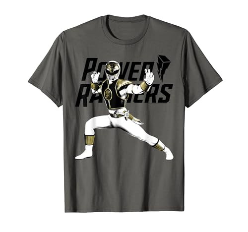 Power Rangers White Ranger Karate Action Pose Logo T-Shirt