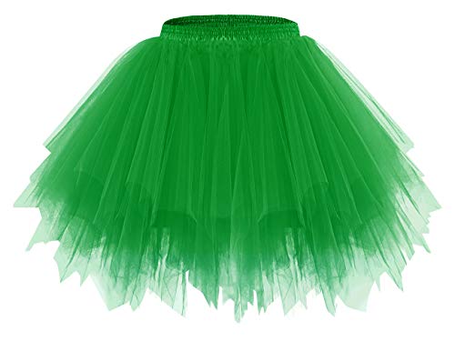 Bridesmay Women's Tutu Skirt 50s Vintage Ballet Bubble Dance Skirts for Cosplay Party Green L