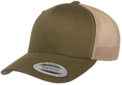 Yupoong YP Classics Retro Trucker Cap, Moss/Khaki, OSFA