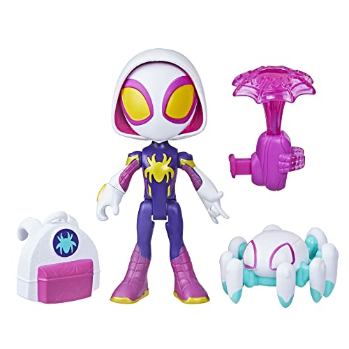 Spidey and His Amazing Friends Web-Spinners Ghost-Spider Action Figure with Accessories, Web-Spinning Accessory, Marvel Toys for Kids, Ages 3 and Up