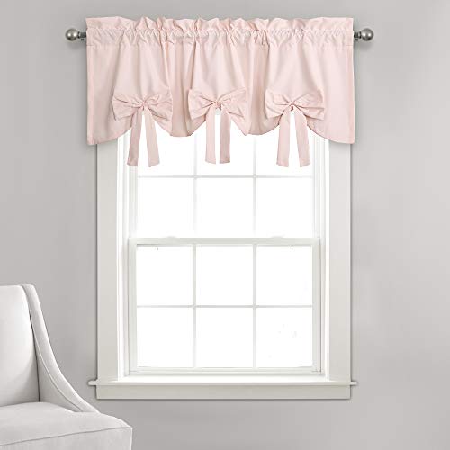 Lush Decor, 18' x 52', Blush Melody Bow Window Curtain Valance, 2' Header