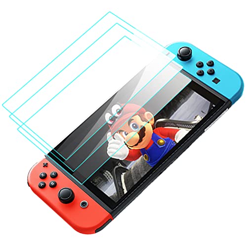 PERFECTSIGHT 3 Pack Tempered Glass Screen Protector Designed for Nintendo Switch 6.2 Inch, HD Case Friendly, 9H Hardness, Bubble Free, Easy Installation (Clear)