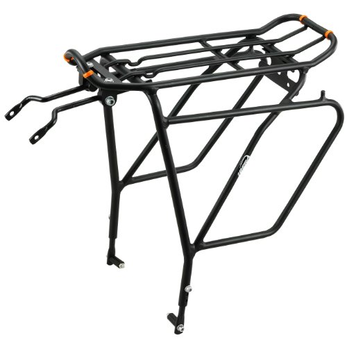Ibera Bike Rack - Bicycle Touring Carrier Plus+ for Disc Brake Mount, Frame-Mounted for Heavier Top & Side Loads, Height Adjustable for 26'-29' Frames