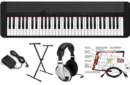 Casio CT-S1 Educational Pack with Stand and eMedia Instructional Software, AC Adapter and Headphones, Black