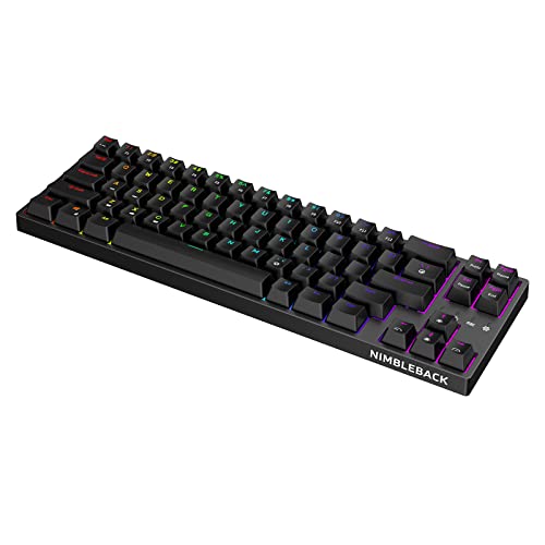 LTC NB681 Nimbleback Wired 65% Mechanical Keyboard, RGB Backlit Ultra-Compact 68 Keys Gaming Keyboard with Hot-Swappable Switch and Stand-Alone Arrow/Control Keys (Hot Swappable Blue Switch, Black)