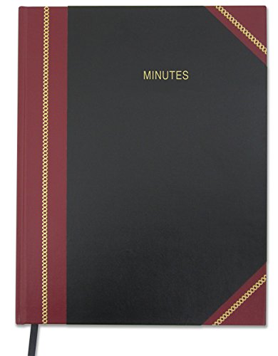 BookFactory Minutes Book/Corporate Minutes Book/Board Meeting Minutes LogBook (168 Pages - 8.5' X 11”), Black and Burgundy Cover, Black Ribbon, Section Sewn Hardbound (LOG-168-7CS-LKMST75(Minutes))