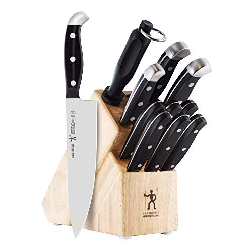 HENCKELS Premium Quality 12-Piece Statement Knife Set with Block, Razor-Sharp, German Engineered Informed by over 100 Years of Masterful Knife Making, Lightweight and Strong, Dishwasher Safe