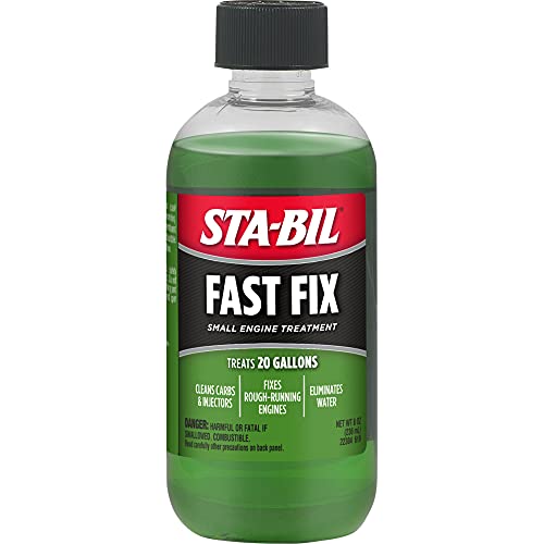 STA-BIL Fast Fix - Small Engine Treatment, Cleans Carburetors and Injectors, Fixes Rough Running Engines, Eliminates Water, Treats Up to 20 Gallons, 8oz (22304) , Green