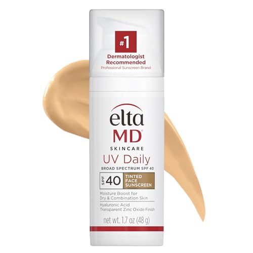 EltaMD UV Daily SPF 40 Tinted Face Sunscreen Moisturizer, Tinted Moisturizer for Face with SPF, Lightweight Tinted Sunscreen, 1.7 oz Pump