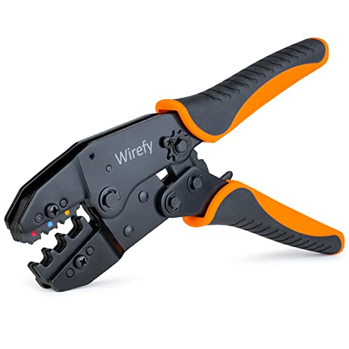 Wirefy Crimping Tool For Insulated Electrical Connectors - Ratcheting Wire Crimper Tool - Crimping Pliers - Ratchet Terminal Crimper - Wire Crimping Tool | Crimper Tool Electrical and Crimp Tool