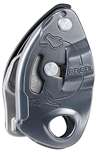 PETZL GRIGRI Belay Device - Belay Device with Cam-Assisted Blocking for Sport, Trad, and Top-Rope Climbing - Grey