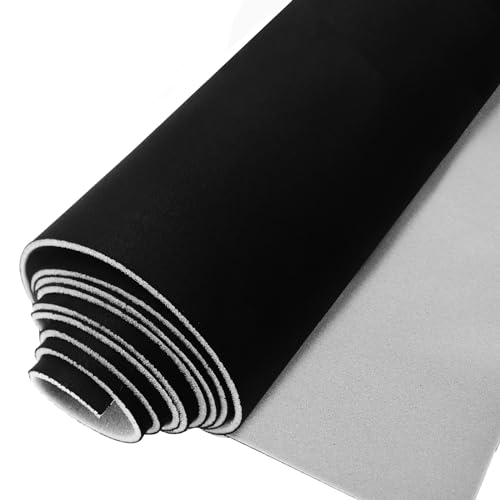 Suede Headliner Fabric with Foam Backing Material - Automotive/Home Micro-Suede Headliner Flame Retardant Fabric for Car Replacement/Repair/DIY (Black 85X60 Inch)