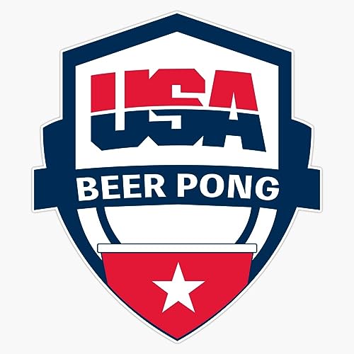 USA Beer Pong Sticker Bumper Sticker Vinyl Decal 5'