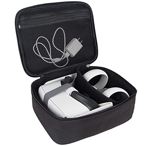 KISLANE Soft Carrying Case Compatible with Oculus Quest 2 VR, Headset Fits for Travel, Home, Outdoor, Not Compatible with Elite Strap(Black)