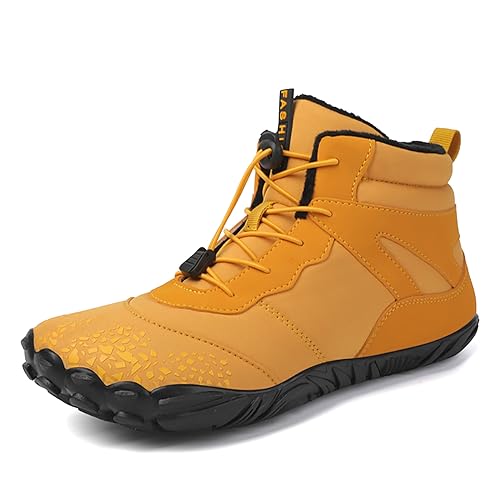 Dinint Barefoot Shoes Men Women Wide Toe Box Winter Minimalist Trail Runner Padded Warm Casual Hiking Cotton Boots Sneakers