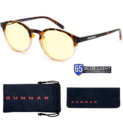 GUNNAR - Premium Gaming and Computer Glasses - Blocks 35% Blue Light - Attaché, Tortoise/Rose Fade, Clear Tint