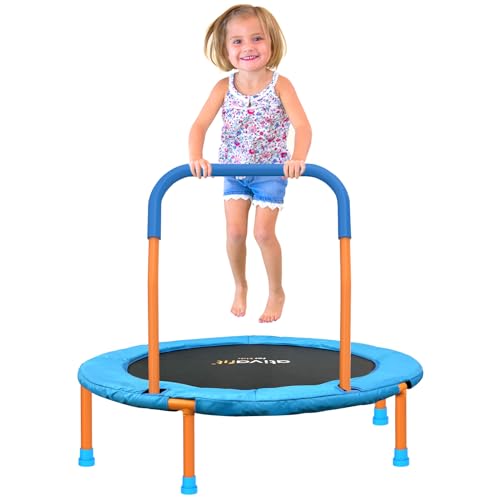 Ativafit 36inch Mini Toddler Trampoline for Kids Ages 1-6 Indoor Outdoor Folding Small Rebounder Trampoline with Foam Handle Safety Padded Cover Fun Gifts for Kids