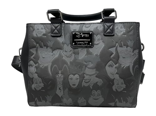 Loungefly Disney Villains Debossed Allover Print Crossbody Satchel Handbag Purse