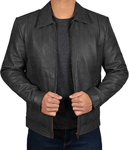 Blingsoul Real Lambskin Black Leather Jacket for Men | [1103534] Wick Black, L