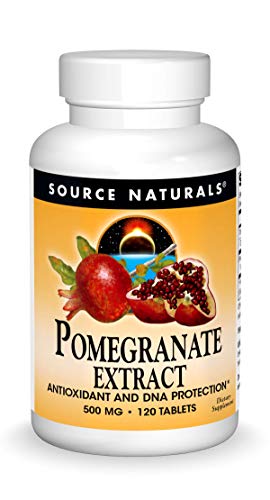 Source Naturals Pomegranate Extract 500mg Complete Whole Fruit Ellagic Acid Antioxidant & Added Fiber - 120 Tablets