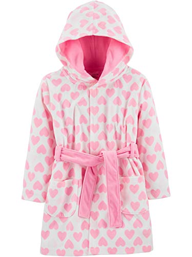 Simple Joys by Carter's Baby Girls' Hooded Sleeper Robe, Pink Hearts, 12-24 Months
