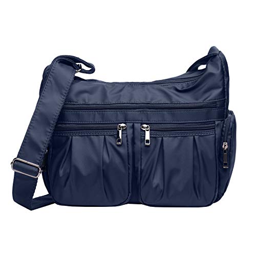 VOLGANIK ROCK Crossbody Purses for Women Shoulder Handbags Lightweight Waterproof Nylon Travel Bag Ladies Pocketbooks(Dark blue)