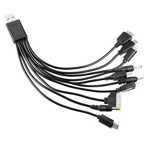 Multi-Charger 10 in 1 Universal USB Charging Cable 10 in 1 Universal USB Cable Multi Charger Cable Adapter Multifunction Charging Sync Cord Universal Camera Cables for PSP/Nokia/HTC/LG/Samsung