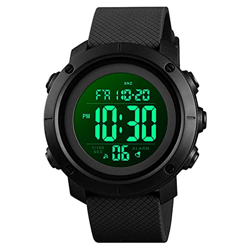 TCOINERY Digital Sports Watches for Men/Boys Gifts Waterproof LED Screen Wristwatch Clear Display Stopwatch Backlight Military Watch for Travel/Swimming/Drive