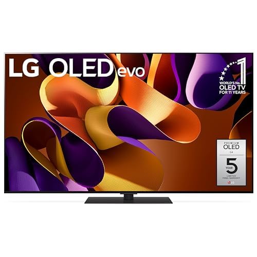 LG 55-Inch Class OLED evo G4 Series Smart TV 4K Processor Flat Screen with Magic Remote AI-Powered with Alexa Built-in (OLED55G4SUB, 2024)