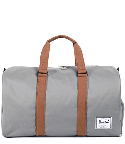 Herschel Novel Duffel Bag, Grey/Tan Synthetic Leather, Classic 42.5L