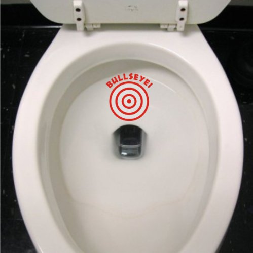 Sticker Connection | Potty Training Toilet Pee Target aim Bullseye for Boys | Decal Bumper Sticker Decal for Toilet, Urinal, Bathroom, Restroom, Toddler | 4'x4' (Red)