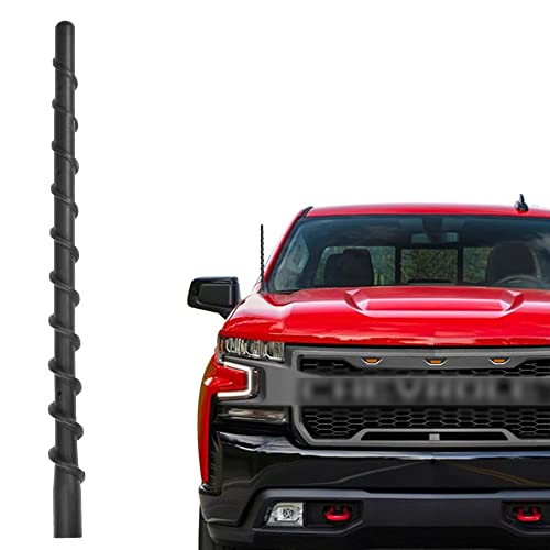 Car Wash Proof Antenna for Chevy Silverado and GMC Sierra (2009-2024) | 9 inch Spiral Direct Replacement Antenna Accessories (M7 Thread)