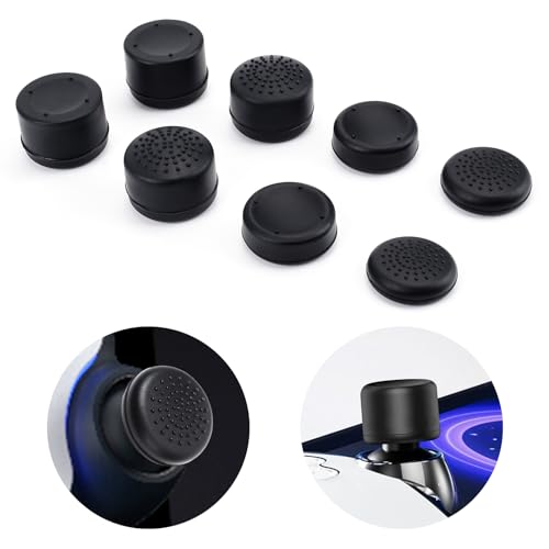 DLseego Thumb Grips Caps for Playstation Portal, Full Protection Anti-Slip & Anti-Scratch Anti-Fingerprint Protective Cover 8 Thumb Stick Caps for Playstation Portal Remote Player - Black