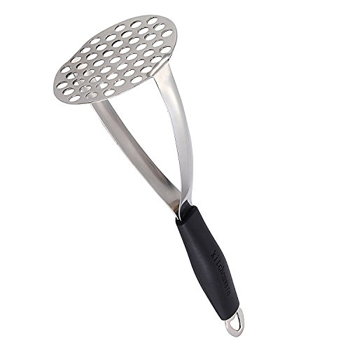 Joyoldelf Heavy Duty Stainless Steel Potato Masher, Professional Integrated Masher Kitchen Tool & Food Masher/Potato Smasher with Silicone Handle, Perfect for Bean, Vegetable, Fruits, Avocado, Meat