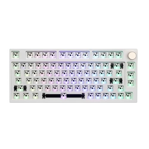 EPOMAKER TH80 Pro Wireless Barebones Keyboard Kit, 75% Hot Swap Mechanical Keyboard Kit, Bluetooth 5.0/2.4GHz/Wired RGB Gaming Keyboard, with Dampener Foams, South-Facing LEDs for Win/Mac/PS5/PS4/Xbox