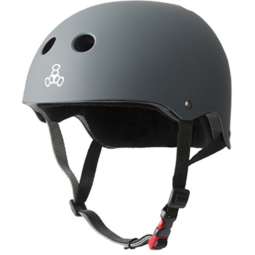 Triple Eight THE Certified Sweatsaver Helmet for Skateboarding, BMX, and Roller Skating, Carbon Rubber, Large/X-Large