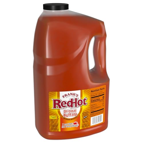 Frank's RedHot Original Buffalo Wings Sauce, 1 gal - 1 Gallon Bulk Container of Buffalo Hot Sauce with a Bold, Spicy Flavor Perfect for Wings, Dressings, Dips and More