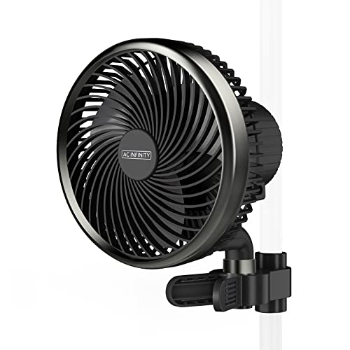 AC Infinity CLOUDRAY A6, Grow Tent Clip Fan 6” with 10-Speeds, EC-Motor, Weatherproof IP-44, Manual Swivel, Quiet Hydroponics Circulation Cooling
