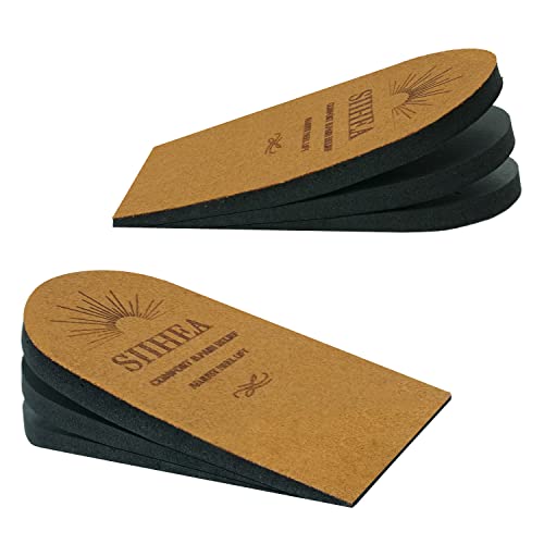 SIIHEA Adjustable Heel Lifts for Shoes, 1/4'' Height Increase Insoles for Achilles Tendonitis, Heel Pain, Leg Length Discrepancy, Plantar Fasciitis, Shoe Lifts (Medium (Pack of 2), Brown)