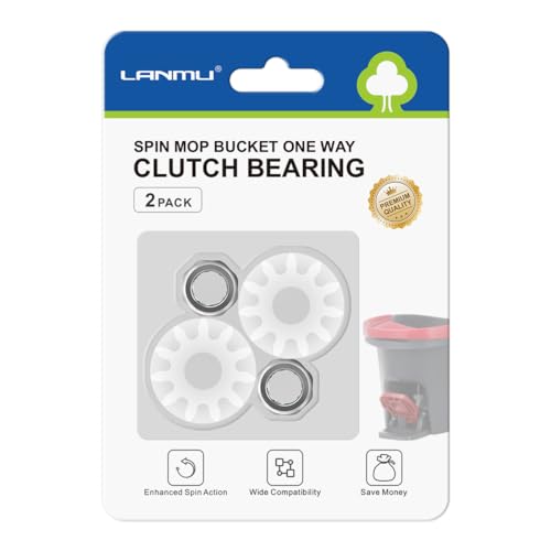 LANMU Replacement One Way Clutch, Pedal Broom Spin Bucket Bearing Gear Sprockets Repair for O-Cedar, Vileda and More Rotation Mop (2 Pack)